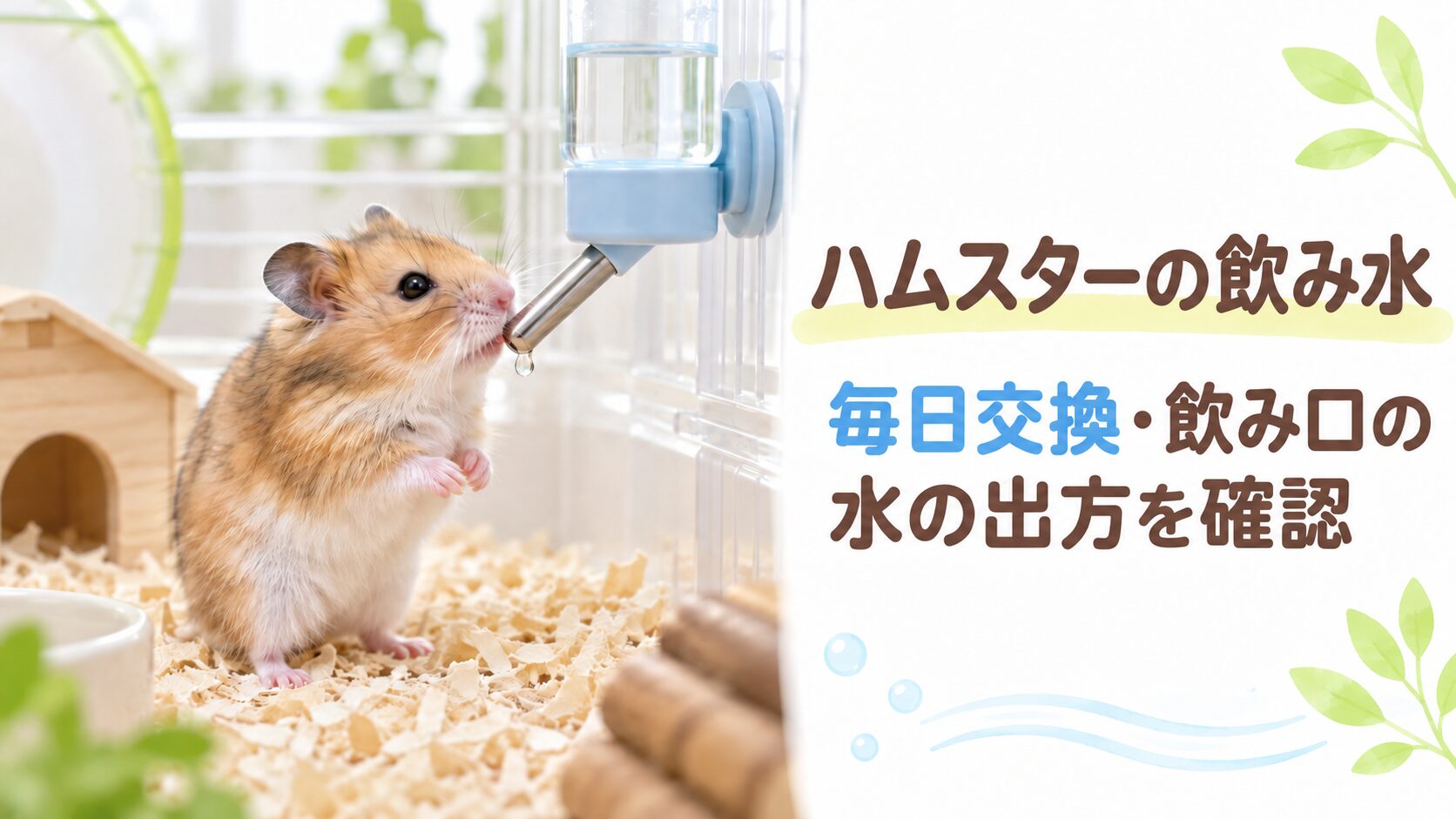 ハムスターの飲み水はどう用意する？水の選び方・交換・給水器の使い方